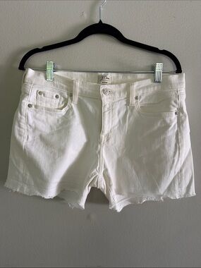 J. Crew Cream Raw Hem Denim Shorts